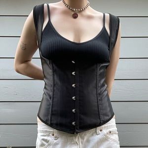 gothic black scoop bustier corset.